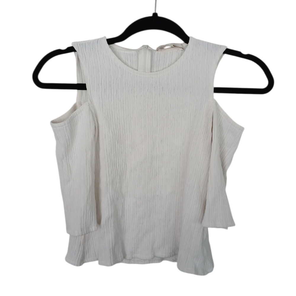 Maje White Cold Shoulder Top Anthropologie Size 1 (Small)